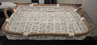 Cesta mimbre con asas cuerda NUEVA ESTRENAR