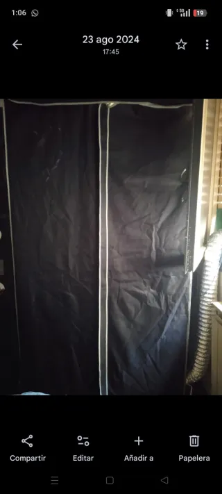 Armario cultivo de tela negro