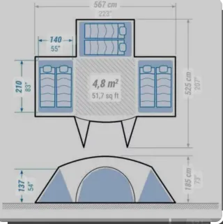 Tienda de campaña familiar