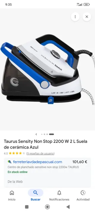 Centro de Planchado Taurus