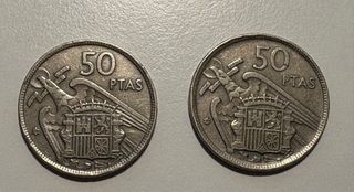 11 monedas de 50 pesetas