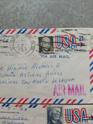 Lote 7 sobres correo Estados Unidos