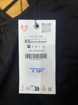 Vestido negro Zara manga abullonada