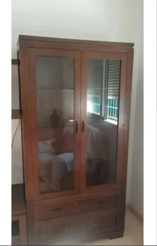 Mueble Comedor Completo Madera y Cristal