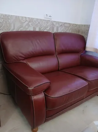 Conjunto de 2 sofás de couro