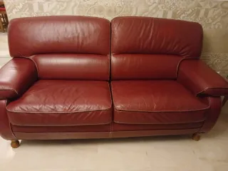 Conjunto de 2 sofás de couro