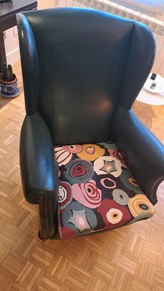 Sillón Chester, Piel, Vintage Años 50