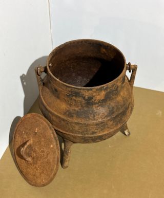 Antiguo Pote Gallego Hierro Fundido 32cm