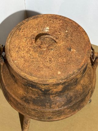 Antiguo Pote Gallego Hierro Fundido 32cm