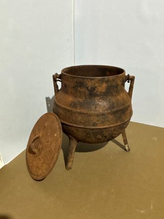 Antiguo Pote Gallego Hierro Fundido 32cm