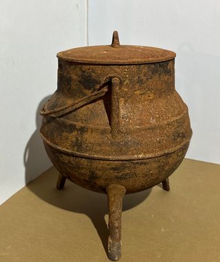 Antiguo Pote Gallego Hierro Fundido 32cm