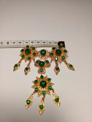 Aderezo Fallera Oro y Verde