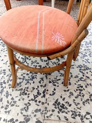Silla de caña y mimbre bambu