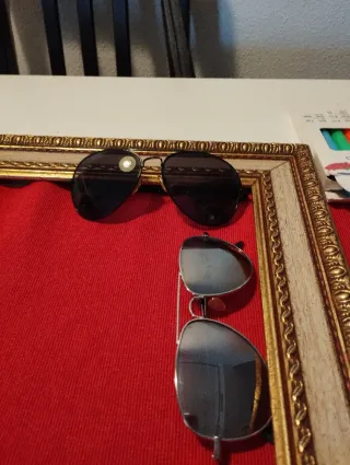 Gafas de sol aviador plata y negro