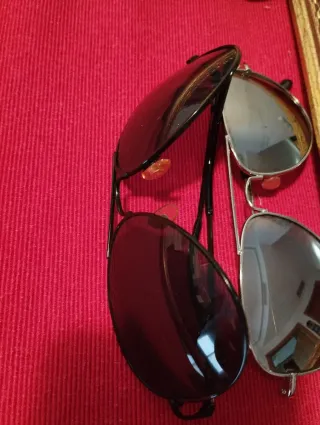 Gafas de sol aviador plata y negro