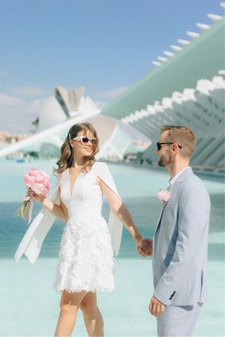 Vestido de Novia Blanco Corto