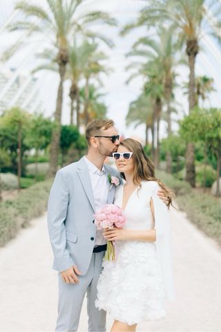 Vestido de Novia Blanco Corto