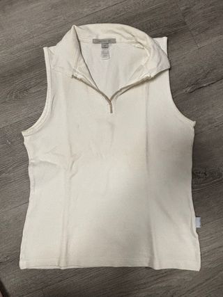 Top cuello dorado y blanco