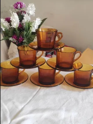 6 Tazas de desayuno Duralex ámbar