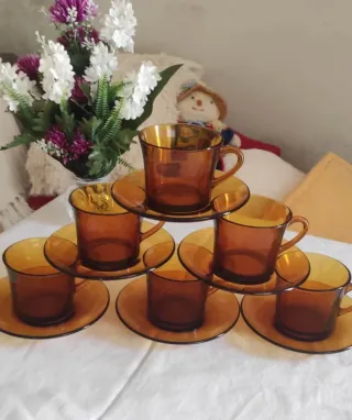 6 Tazas de desayuno Duralex ámbar