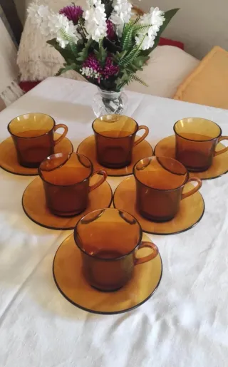 6 Tazas de desayuno Duralex ámbar