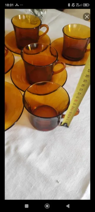 6 Tazas de desayuno Duralex ámbar