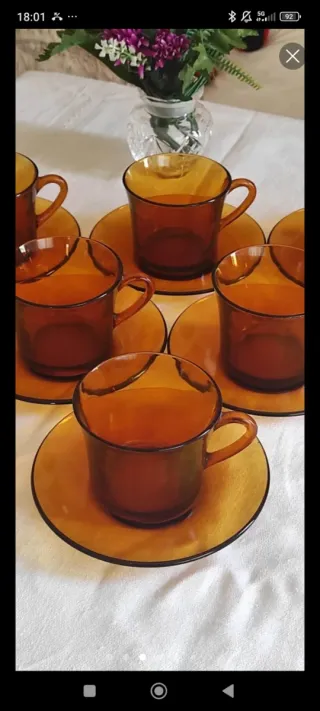 6 Tazas de desayuno Duralex ámbar