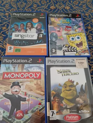 Lote Juegos PS2: Monopoly, Shrek, Singstar.lote30€