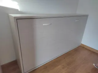 Cama Abatible Horizontal Beige/Blanca