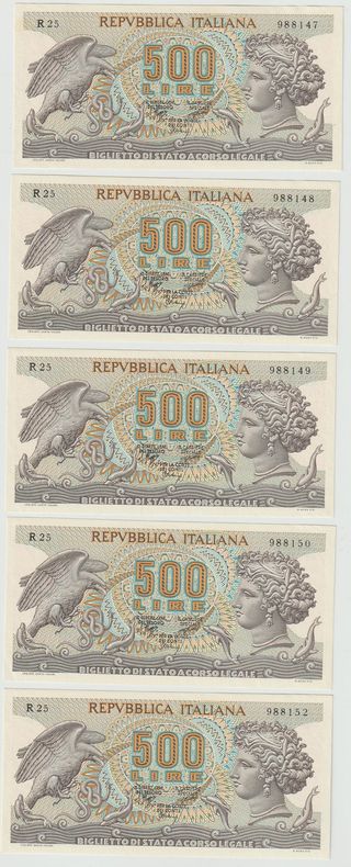 Banconota 500 Lire Aretusa Fds ba62