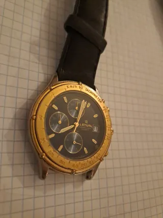 Reloj Cronógrafo Letual Quartz Dorado