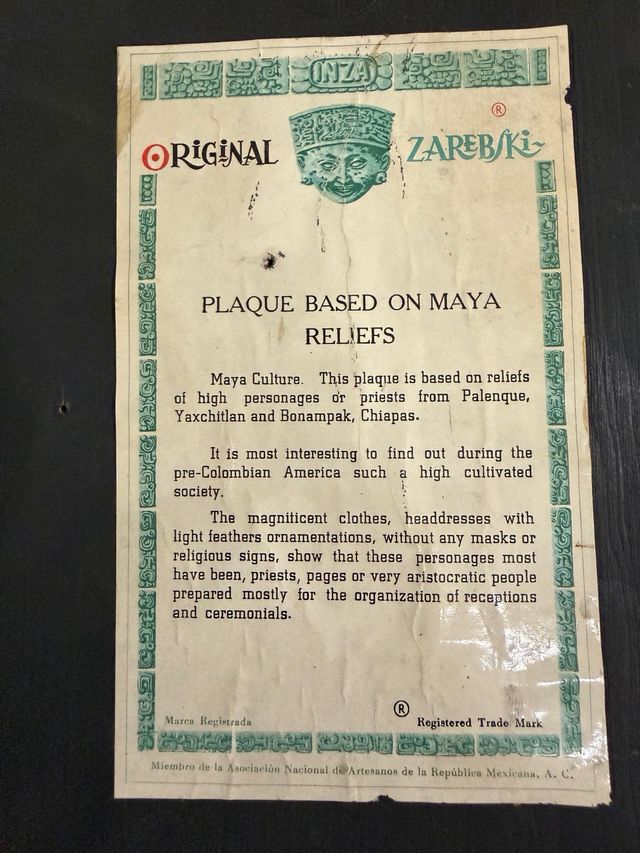 Arte Messicano Vintage Rilievi Maya