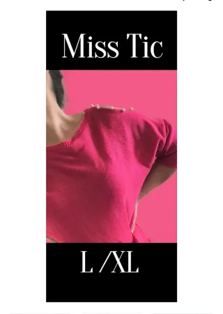 Jersey Fucsia Perlas Hombros Descubiertos T.L / XL