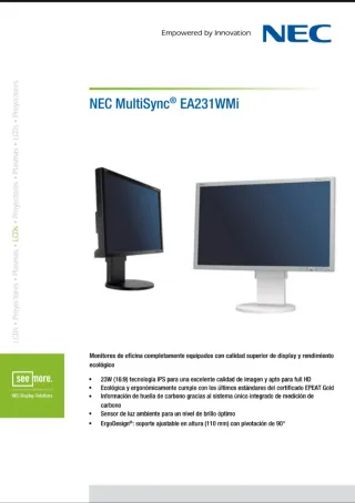 Monitor NEC MultiSync EA231WMi 23