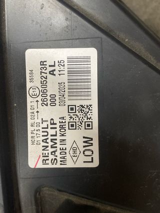 Faro Delantero Izquierdo Renault arkana 2024