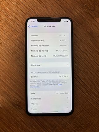 iPhone X 256GB Plata/White