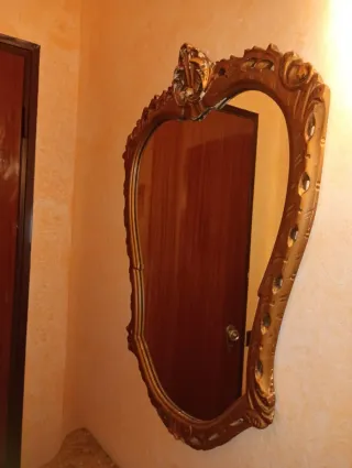 Consolle con piano in marmo e specchio