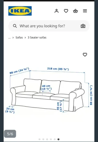 Sofá 3 plazas EKTORP IKEA Beige