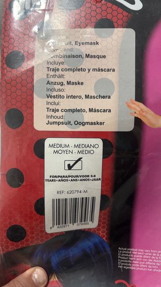 Disfraz Ladybug Talla 5-6