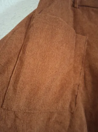 Falda larga pana marrón