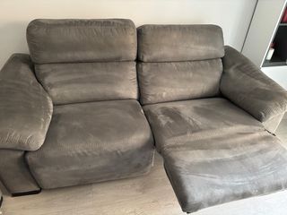Juego 2 sofás tela gris
