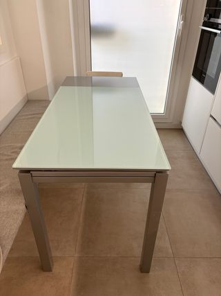 Mesa Cocina Extensible Gris/Transparente