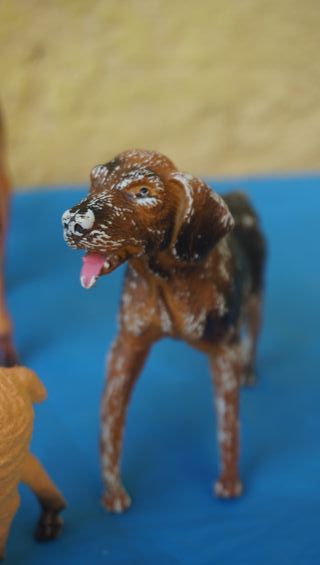 Lote 5 animales vintage: tigre, jirafa, perro etc