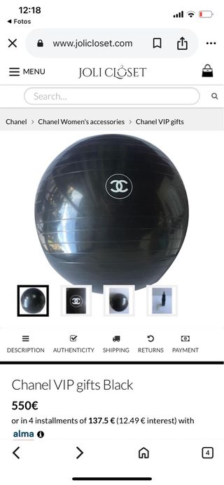 Pelota Yoga/Gimnasio Chanel Negra