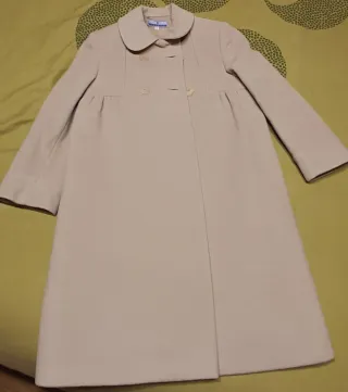 Abrigo paño vestir niña beige talla 8