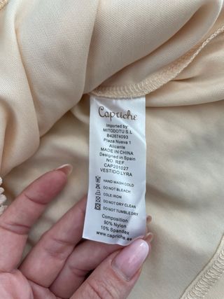 Vestido Capriche encaje beige Talla XS