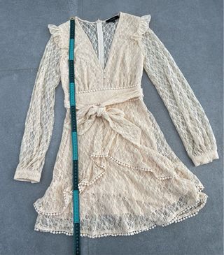 Vestido Capriche encaje beige Talla XS