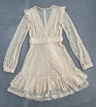 Vestido Capriche encaje beige Talla XS