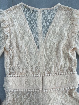 Vestido Capriche encaje beige Talla XS