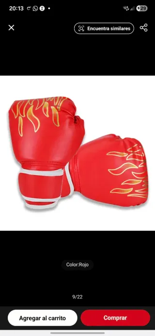 Guantes de boxeo negros con diseño de llamas